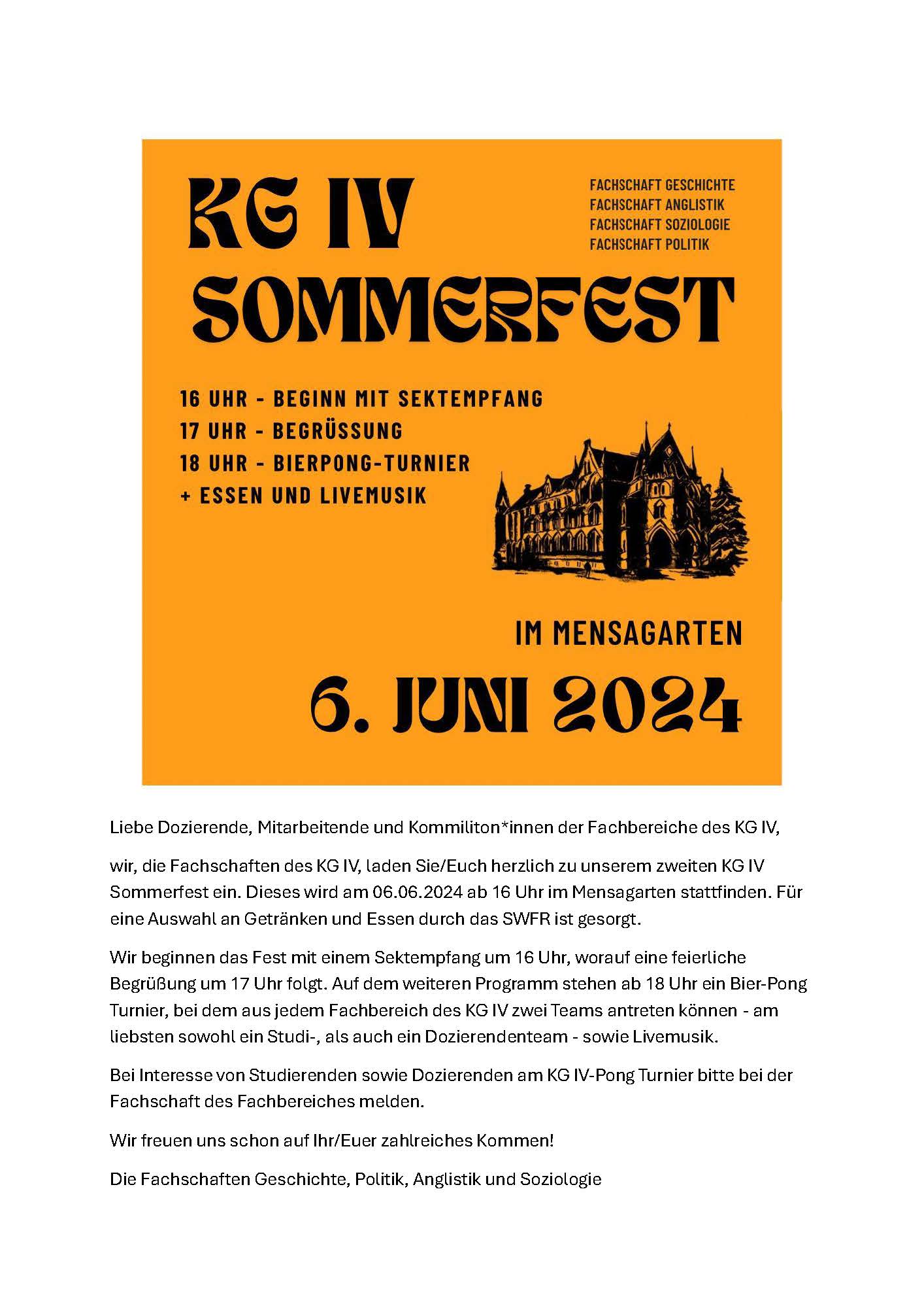 KG IV Sommerfest der Fachschaften 2024